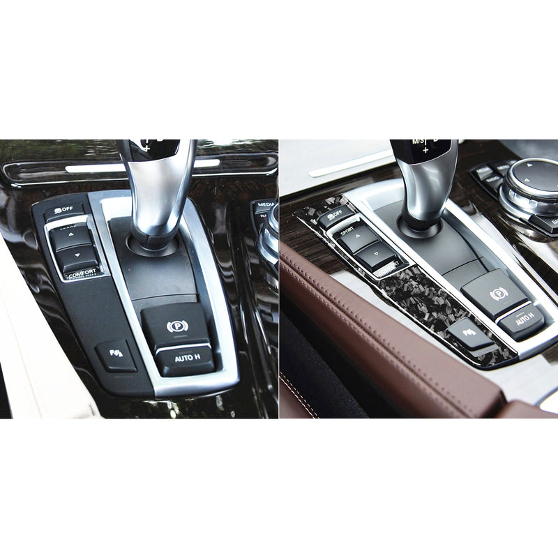 WXZOS Genuine Carbon Fiber Gear Shift Lever Panel Trim for BMW F10 5series 2011-2017