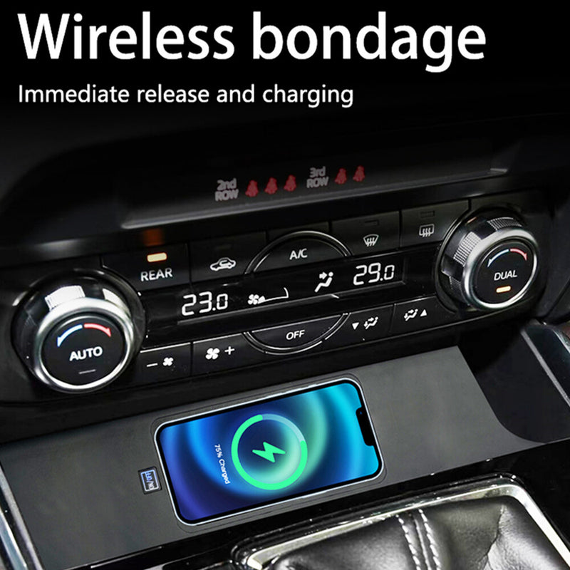 WXZOS Front Center Console Wireless Fast Charging Pad for Mazda CX-8 2019-2023