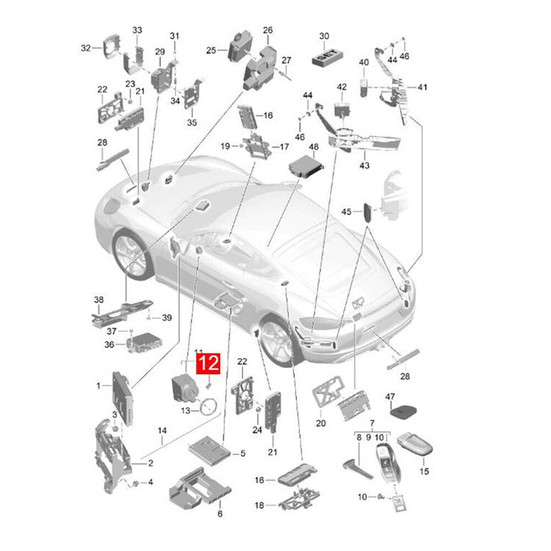 Engine Ignition Switch Emergency Release Cover for Porsche 2016-2019 718 Cayman