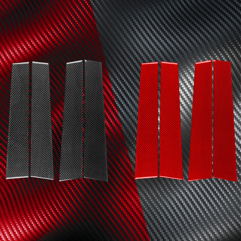 WXZOS Genuine Carbon Fiber  Exterior Door B-pillar Trim for Dodge Durango 2011-2019