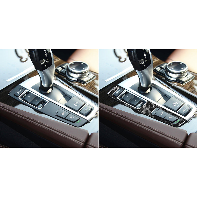WXZOS Genuine Carbon Fiber Gear Shift Lever Panel Trim for BMW F10 5series 2011-2017