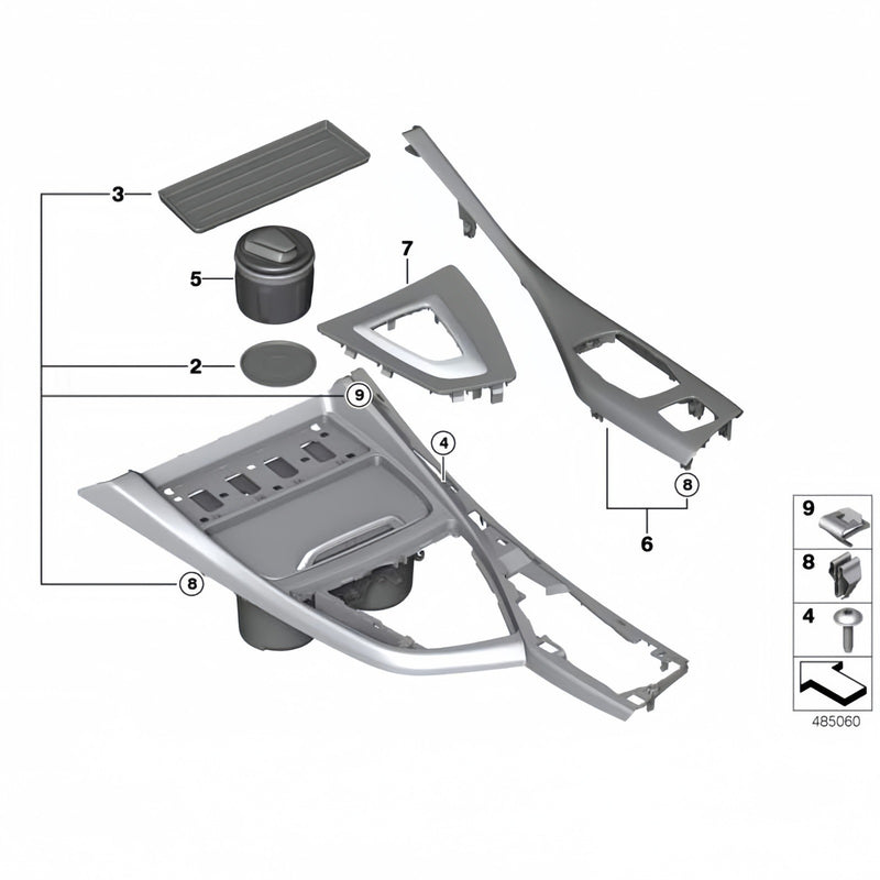 Center Console Insert Cup Holder w/No USB Hole for BMW F20 F21 1Series 2012-2019