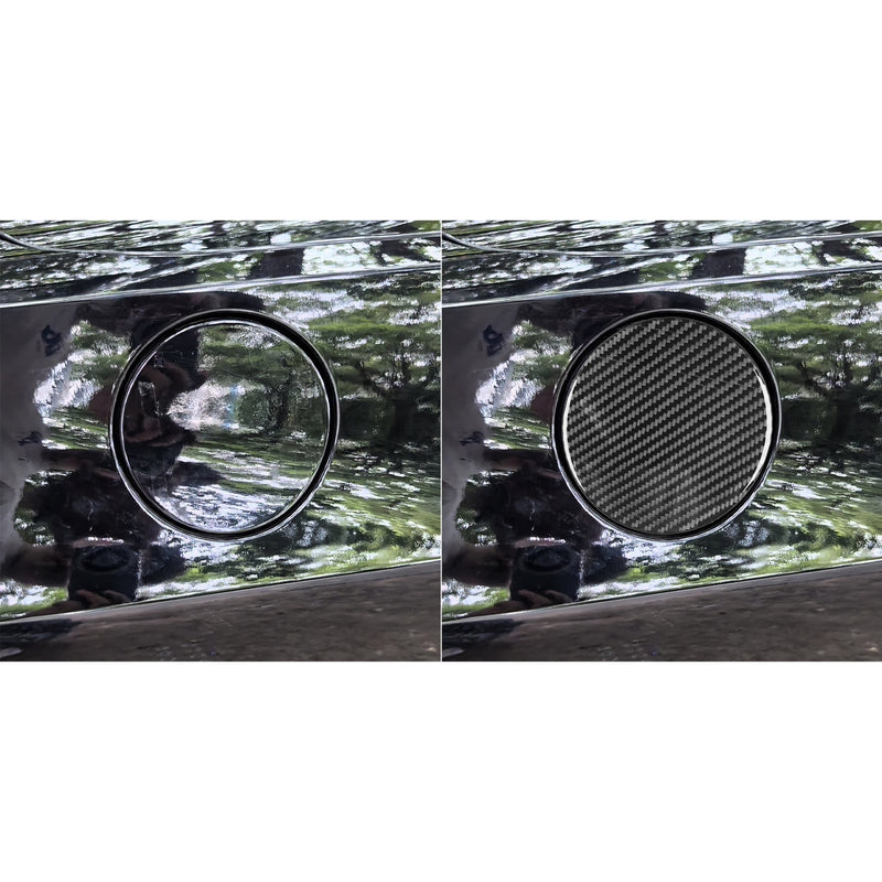 WXZOS Genuine Carbon Fiber Fuel Tank Cap Trim for Chevrolet Corvette C8 2020-2024