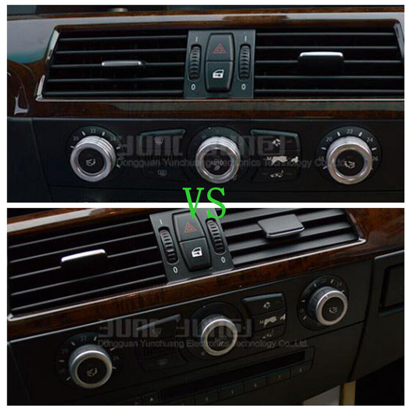 AC Air Conditioner Knob Covers Trim Silver For BMW E60 520 523 530 2004-2010