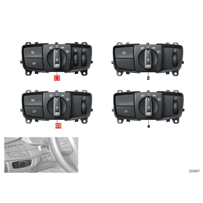 WXZOS Car Headlight Control Switch Button Cover for BMW F45 F46 220i Wagon 2016-2019