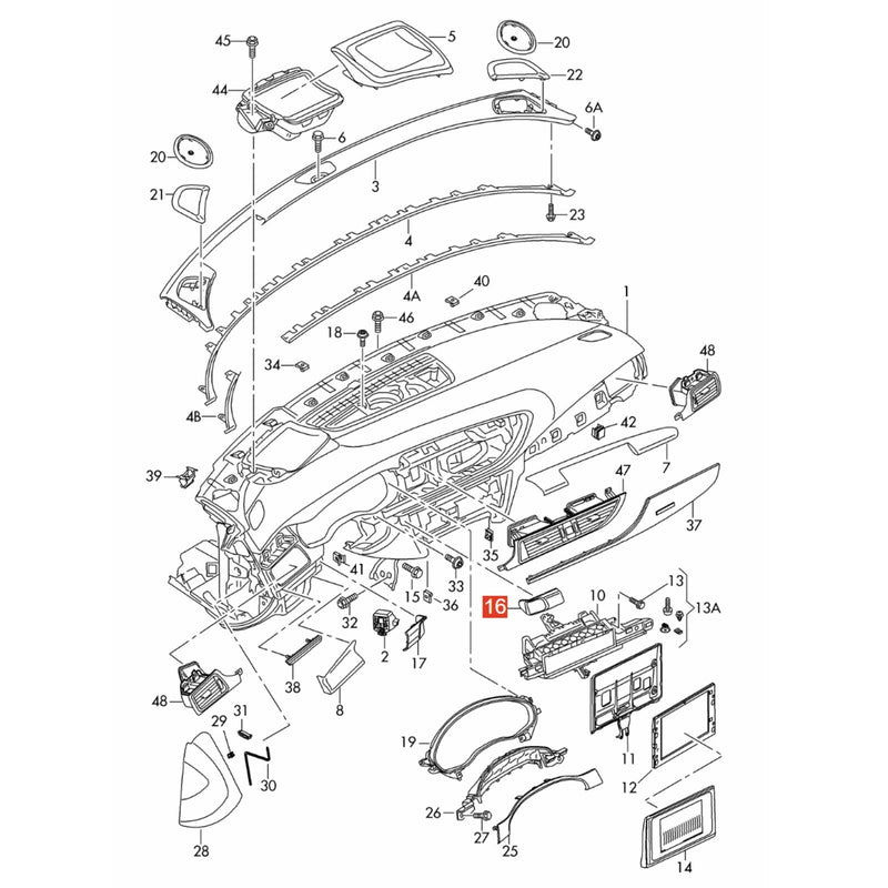 WXZOS  Dashboard Instrument Panel Trim for Audi A6 Allroad C7 A6 Avant C7 2012-2018