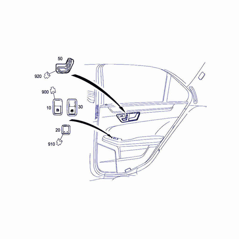 A2129051201 REAR SEAT ADJUSTMENT SWITCH FOR MERCEDES BENZ E CLASS CLS