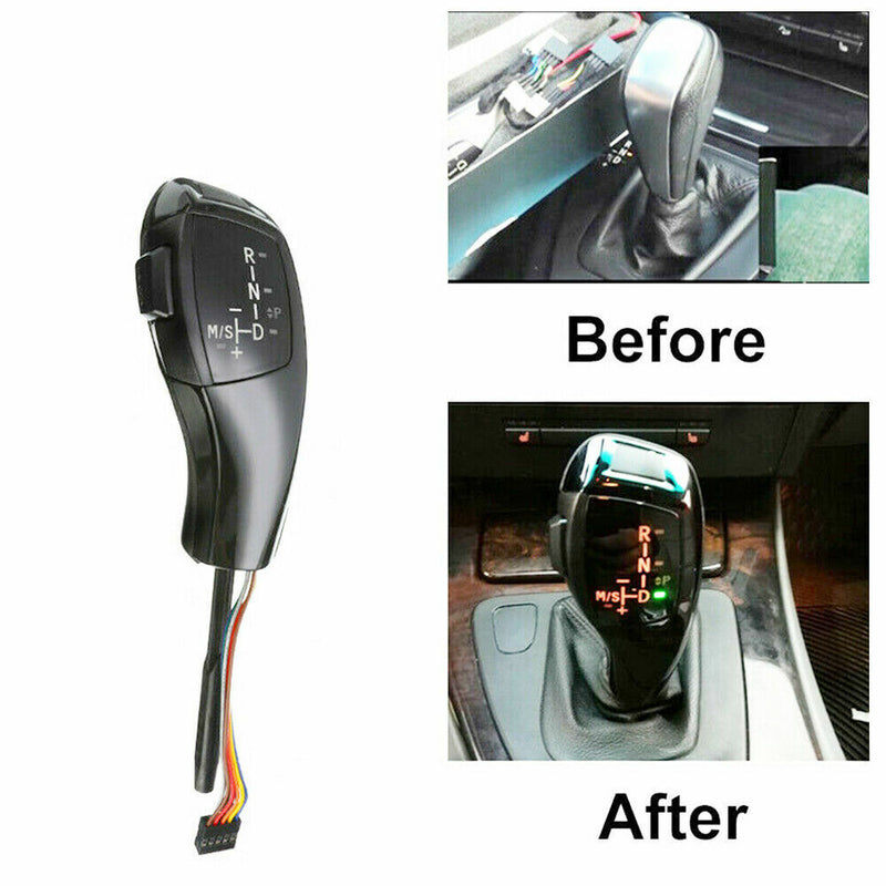 Black LED Shift Knob w/Engine START STOP Cover for BMW 2010-2012 E84 X1 Pre-LCI