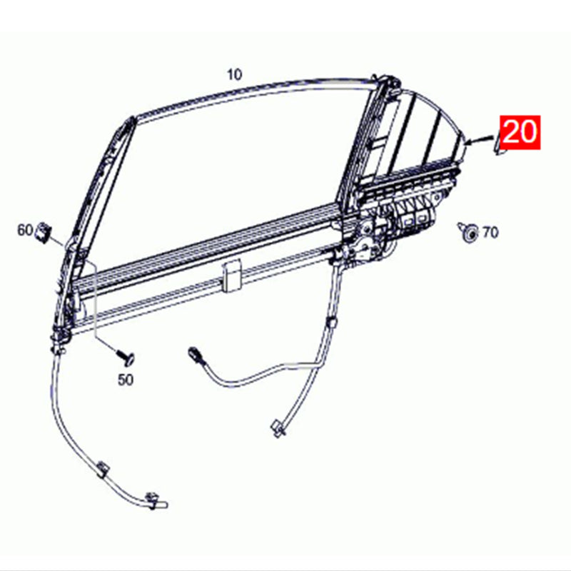 WXZOS Rear Door Window Triangular Curtain Blind Bracket for Benz W222 S-Class 2014-20