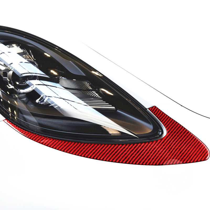 WXZOS Genuine Carbon Fiber Headlight Eyebrow Trim for Porsche 718 Cayman 2017-2025