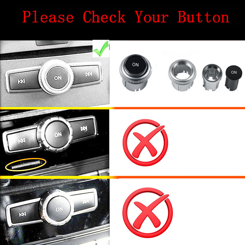 WXZOS CD Audio Control Button Knob Cover Set for Mercedes-Benz GLK (X204) 2008-2011