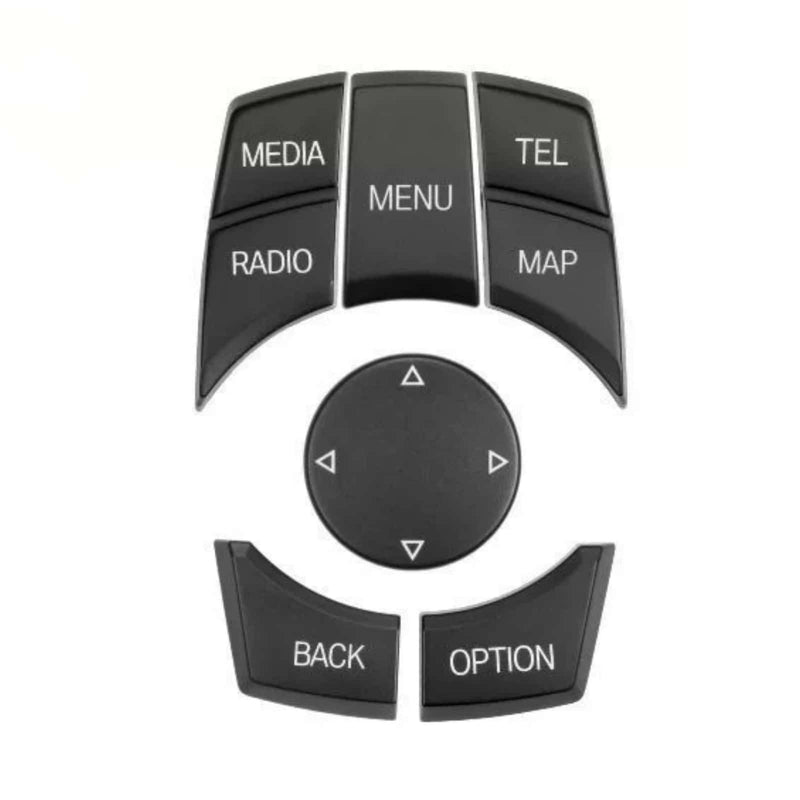 WXZOS Matte Black IDrive Multi-Media Switch Button Cover for BMW E71 E72 X6 2010-2013