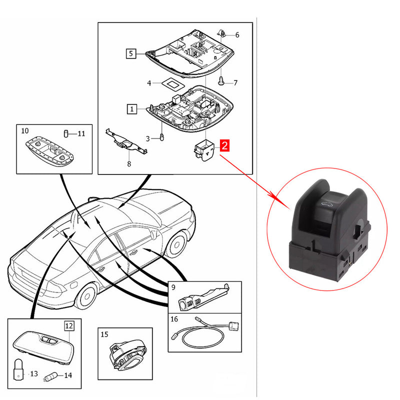 WXZOS 1PC Sunroof Switch Button for Volvo V60 2014-2018