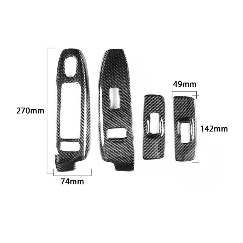 WXZOS Genuine Carbon Fiber Power Window Switch Bezel Cover for Hummer H3 2007-2010