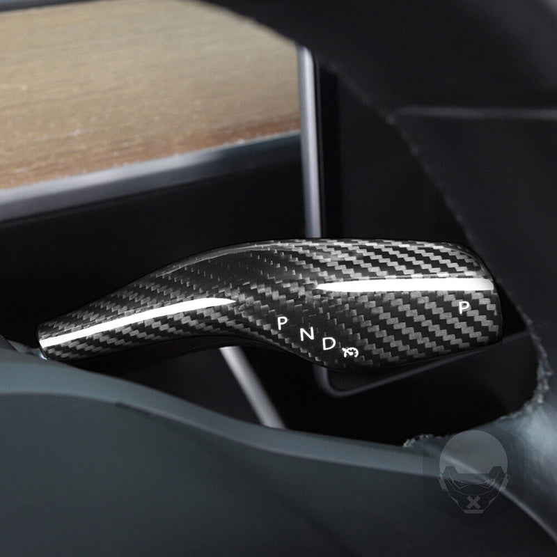 Genuine Carbon Fiber Wiper Gear Shift Lever Cover Trim for Tesla Model 3 2017-22