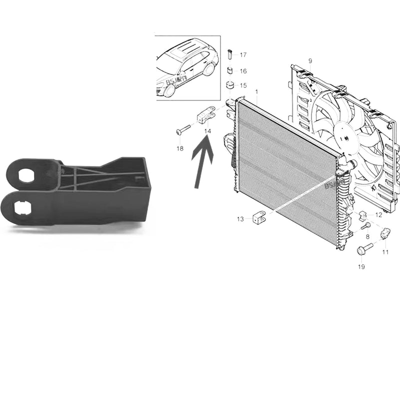 WXZOS Engine Water Cooling Radiator Support Repair for Porsche Cayenne (958) 2011-2017