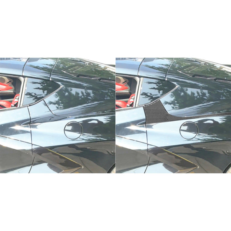 WXZOS Genuine Carbon Fiber Door Body Side Trim for Chevrolet Corvette C8 2020-2024