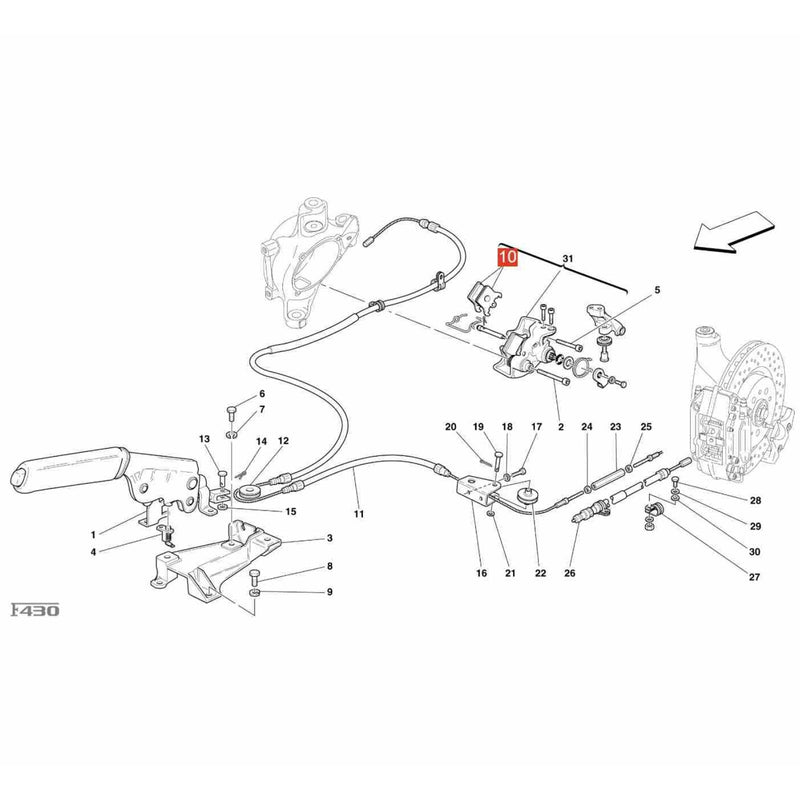 WXZOS Emergency Parking Brake Pads Set for Ferrari F430 2005-2008 360 2004-2008