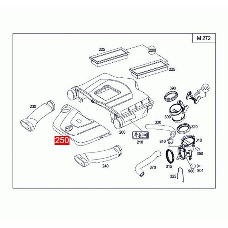 Pannello coprimotore M272 per Benz W211 E250 E300 E320 E350 (V6) 2006-2008