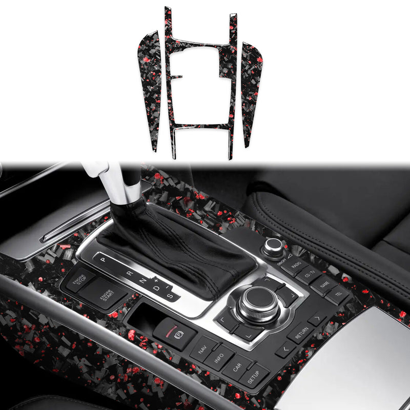 WXZOS Genuine Carbon Fiber Gear Shift Lever Panel Trim for Audi A6 C6 S6 RS6 2005-2011
