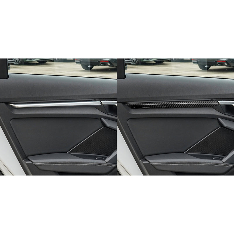 WXZOS Genuine Carbon Fiber Door Panel w/ No Light Trim for Audi A3 S3 RS3 2021-2023