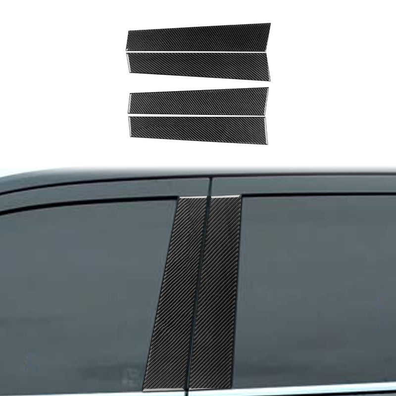 WXZOS Genuine Carbon Fiber  Exterior Door B-pillar Trim for Dodge Durango 2011-2019