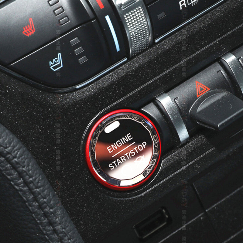 WXZOS Crystal Start Stop Ignition Switch Push Button Cover for Ford Mustang 2015-2017