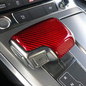Red Carbon Fiber Gear Shift Knob Cover 4K1713139D for Audi A6 C8 A7 2019-2023