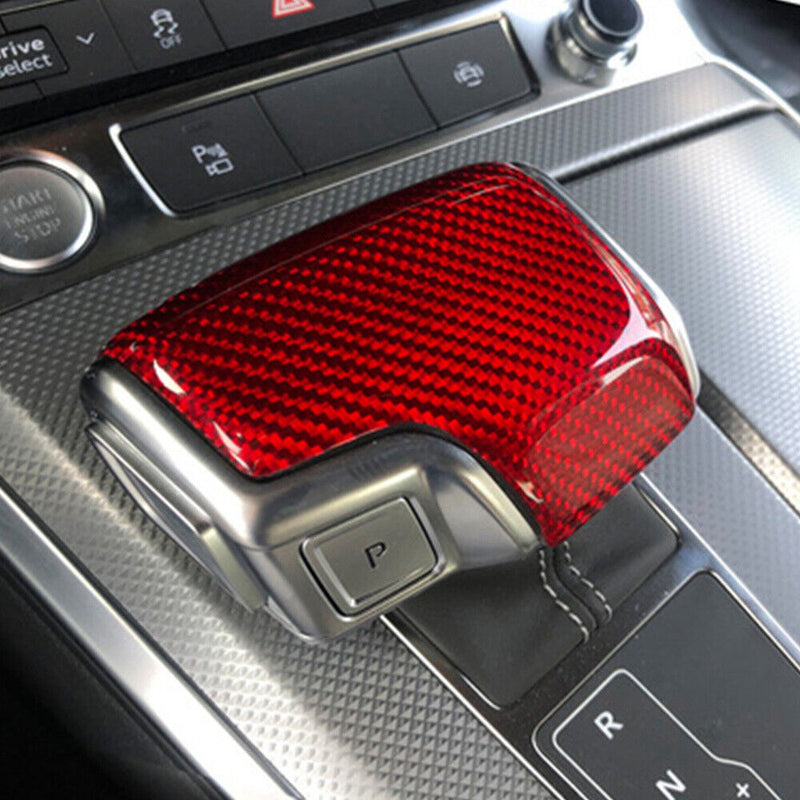 Red Carbon Fiber Gear Shift Knob Cover 4K1713139D for Audi A6 C8 A7 2019-2023