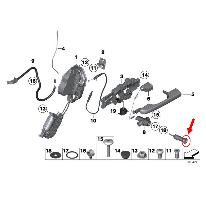 WXZOS Door Lock Cylinder Hole Cover Trim w/Ring for Rolls-Royce Ghost (RR4) 2010-2020