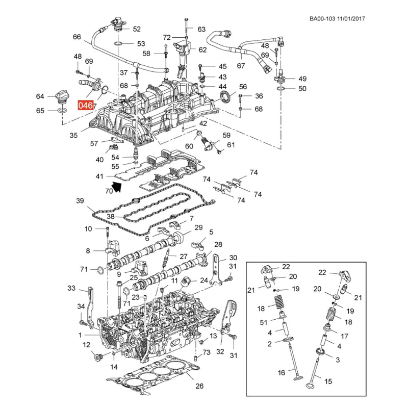 WXZOS  Crankcase Ventilation PCV Valve Hose Repair Kit for Buick Encore 1.4L 2016-2019