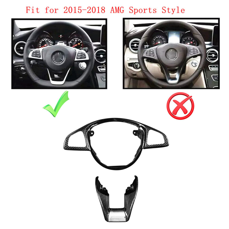 WXZOS Genuine Carbon Fiber Steering Wheel Lower Cover Trim for Benz R231 SL 2016-2019