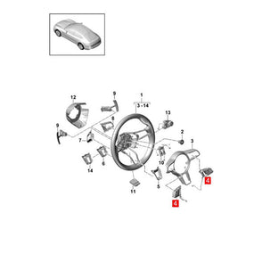 Multi Function Steering Wheel Control Switch for Porsche Panamera 971 2017-2020