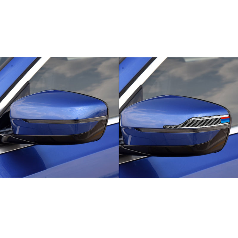 WXZOS Genuine Carbon Fiber Rear View Mirror Anti-Collision Sticker for BMW 2012-2018