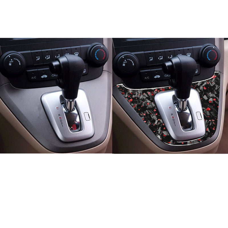 WXZOS Genuine Carbon Fiber Gear Shift Knob Lever Panel Trim for Honda CR-V 2007-2011