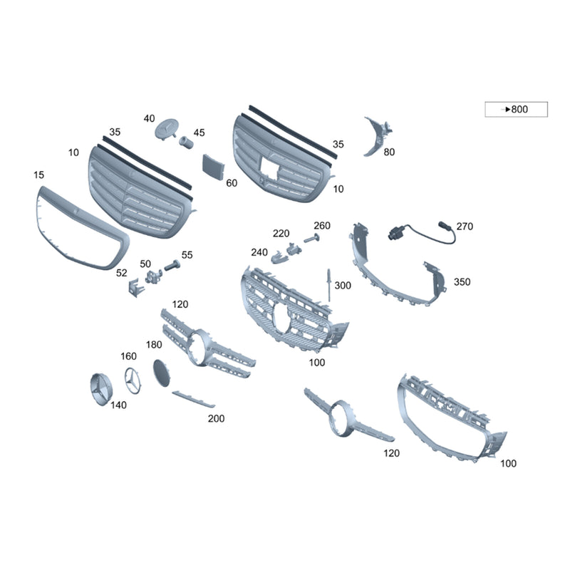 WXZOS Front Grille 360° Surround View Camera for MercedesBenz W206 C-Class 2023-2025