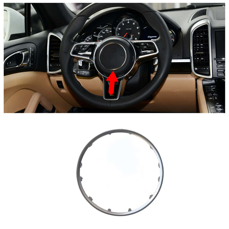 Steering Wheel Center Crest Bezel Ring Trim for Porsche 718 Boxster 982 2017-25