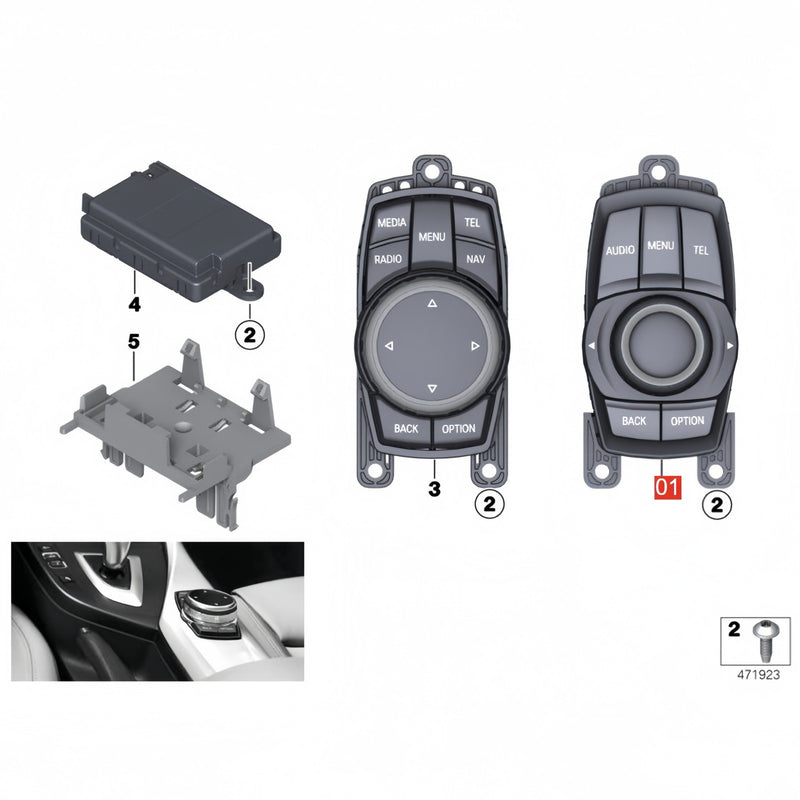 WXZOS  IDrive MultiMedia Switch Button Repair for BMW F20 F21 1Series 2012-2018