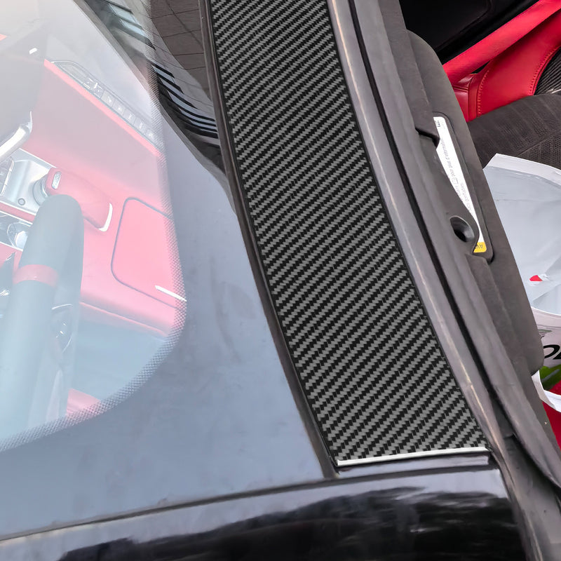 WXZOS Genuine Carbon Fiber Front Roof Panel Trim for Chevrolet Corvette C8 2020-2024
