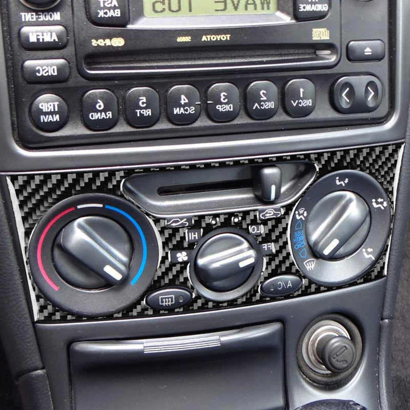 WXZOS Genuine Carbon Fiber A/C Heater Control Panel Trim for Toyota Celica 2000-2005
