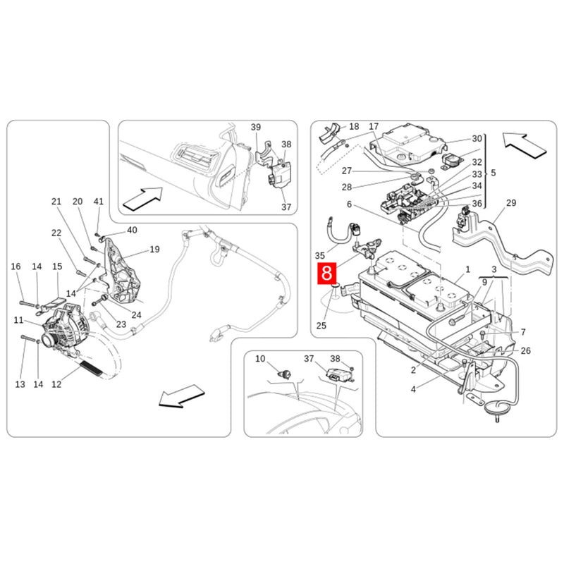 WXZOS IBS Negative Intelligent Battery Sensor for Maserati 2013-2023 Quattroporte M156