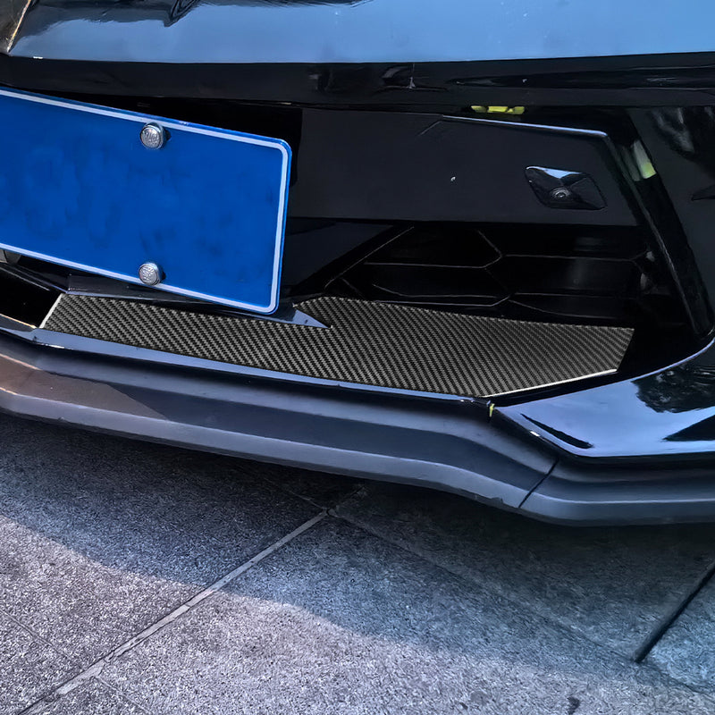 WXZOS Genuine Carbon Fiber Front Lip Spoiler Trim for Chevrolet Corvette C8 2020-2024