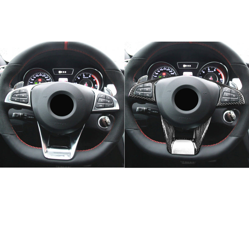 WXZOS Genuine Carbon Fiber Steering Wheel Lower Cover Trim for Benz W156 GLA 2016-2019