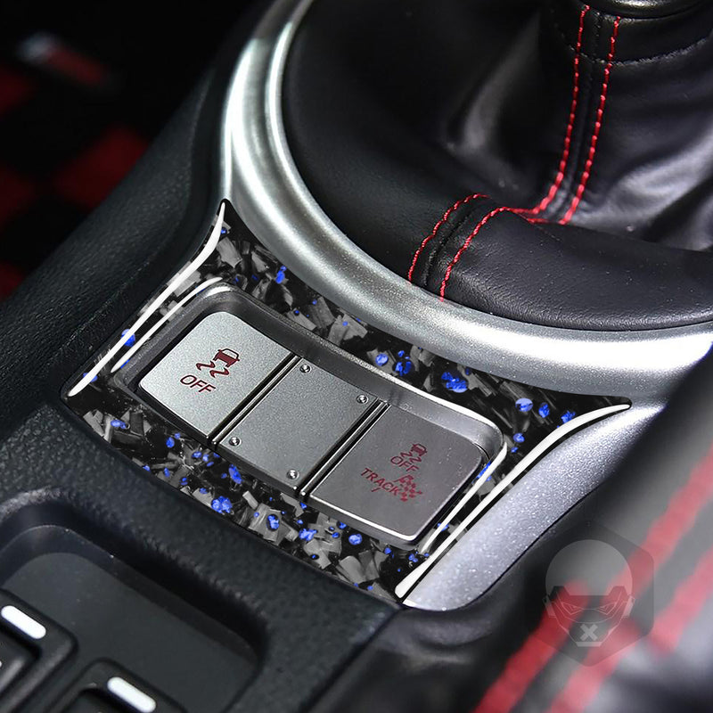 WXZOS Genuine Carbon Fiber Center Console Switch Panel Trim for Toyota 86 2017-2020