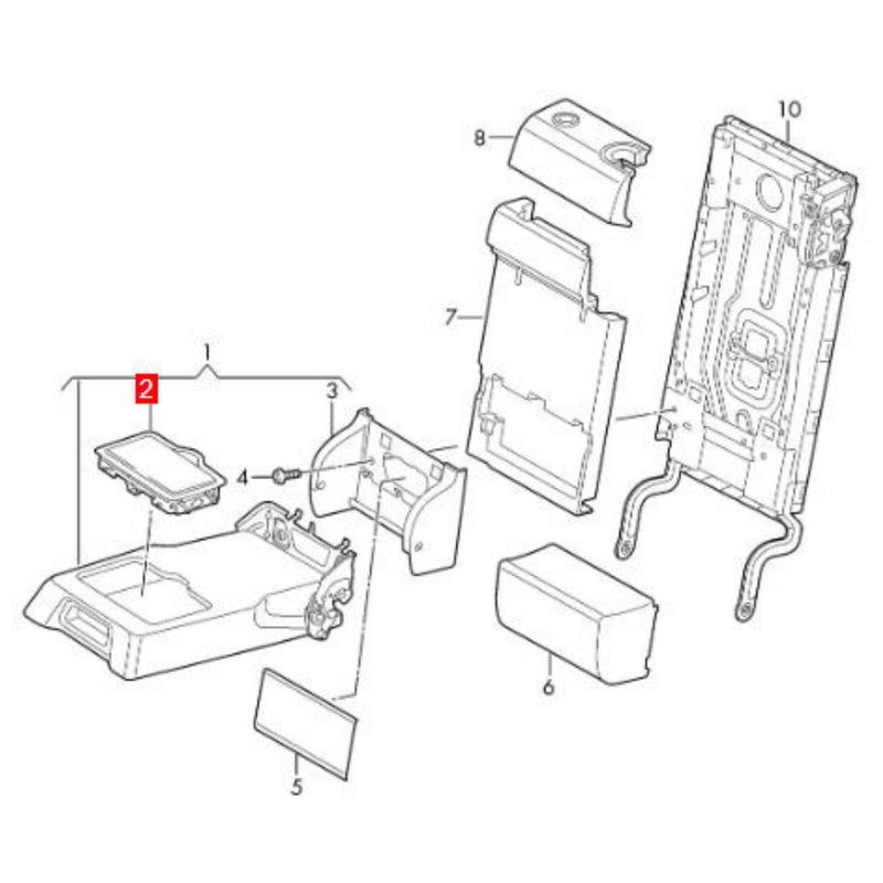 WXZOS 1PC Rear Center Armrest Cup Holder for Audi Q2 Q2 Quattro 2017-2022
