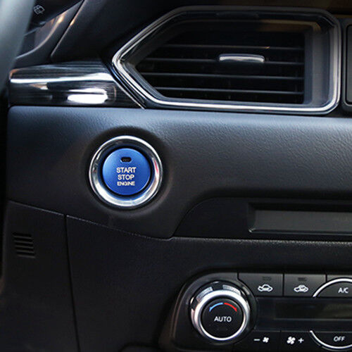 Blue Engine Start / Stop Push Button Cover Trim for Mazda 2012-2018 3 MX-5 CX5