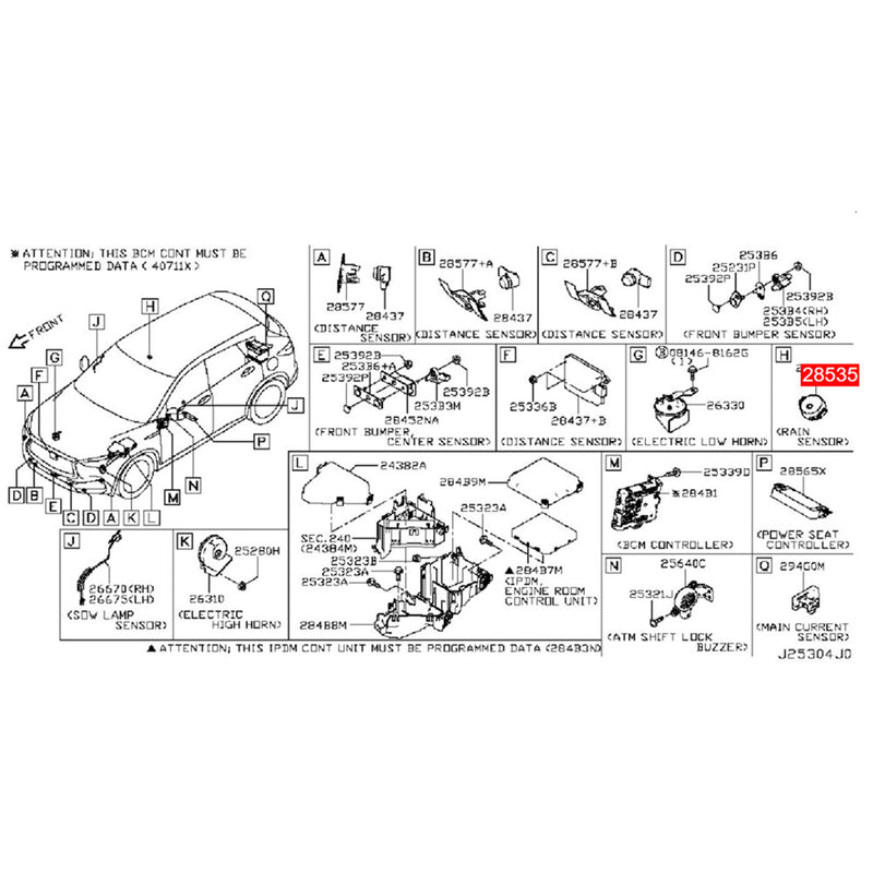 WXZOS Windscreen Wiper Rain Sensor Module Unit for Nissan X-TRAIL (T32) 2014-2021