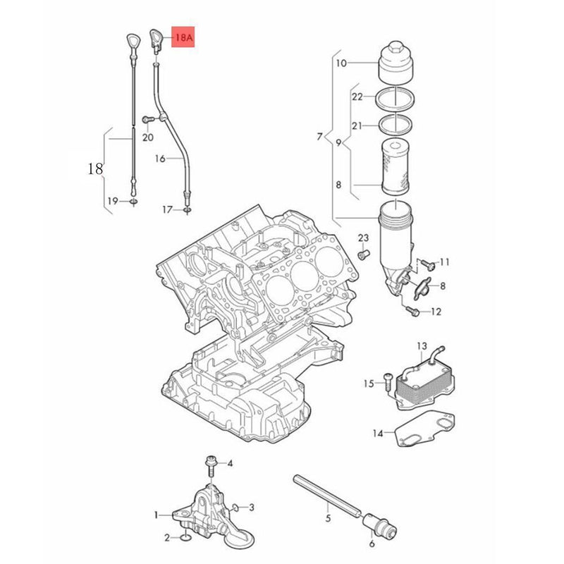 Tube de guidage de jauge d'huile pour Audi Q7 3.0L 2009- 2020 Q8 3.0L 2019-2020