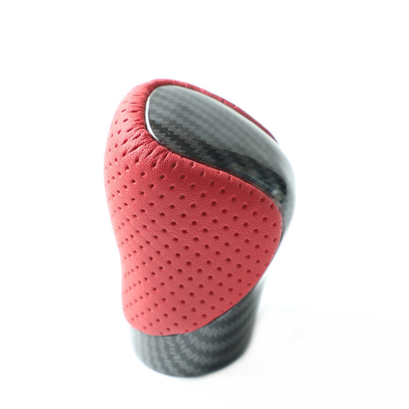 WXZOS Perforated Leather Carbon Fiber Gear Shift Knob for Lexus ES300h ES350 2016-2018