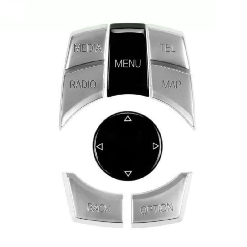 WXZOS Chrome IDrive Multi-Media Switch Button Cover Replace for BMW E70 X5 2010-2013